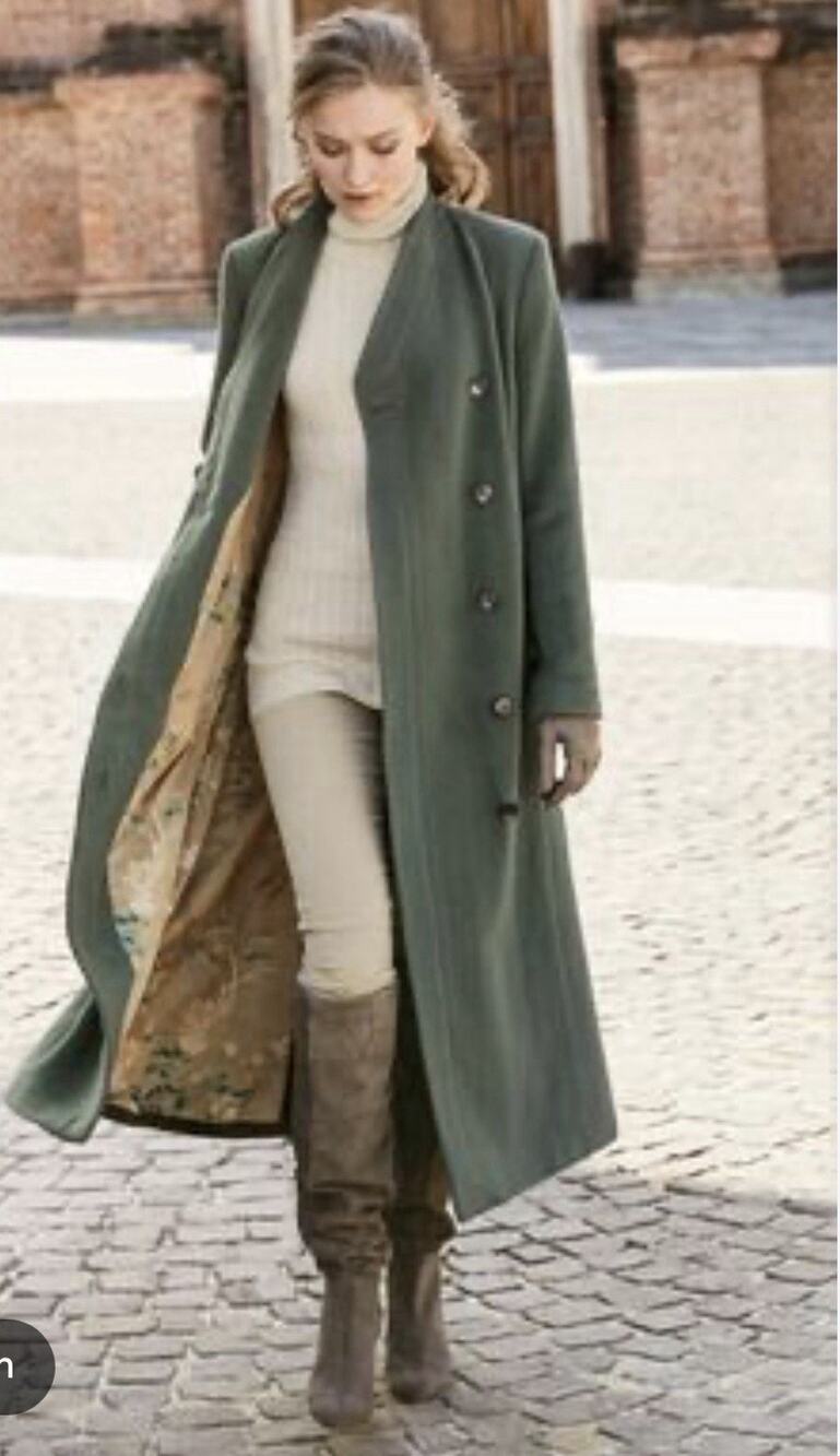Peruvian Connection, Baby Alpaca Wool Blend Decades Coat Size 18 XL Sage Green